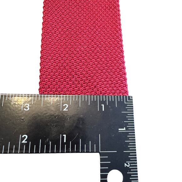 BURMA BIBAS Knit Skinny Square 2" End Bottom Men's Necktie Red Polyester Retro - Picture 8 of 8